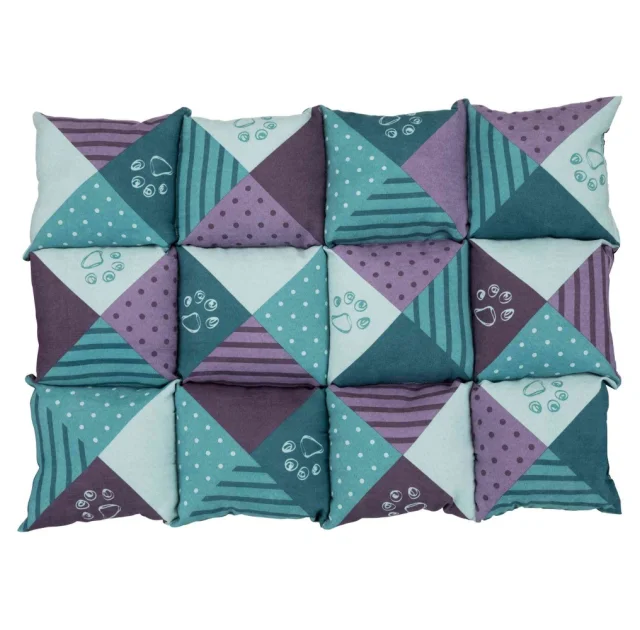 Лежак Trixie Patchwork для котів, з принтом, берюзовий-бордовий, 70×50 см