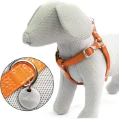 Шлея Croci Leatherette для собак, экокожа/нейлон, оранжевый, 36-60×1.5 см