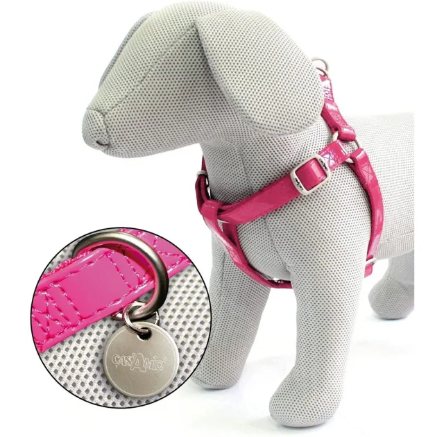 Шлея Croci Leatherette для собак, экокожа/нейлон, розовый, 36-60×1.5 см