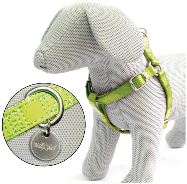 Шлея Croci Leatherette для собак, экокожа/нейлон, салатовый, 36-60×1.5 см