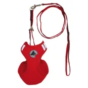 Набор Croci Hiking Parure для собак, шлея+поводок, нейлон, размер S, красный, 20-23 см/29-35 см