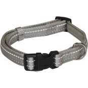Ошейник Croci Soft Reflective для собак, светоотражающий, нейлон, серый, 40-65×2.5 см