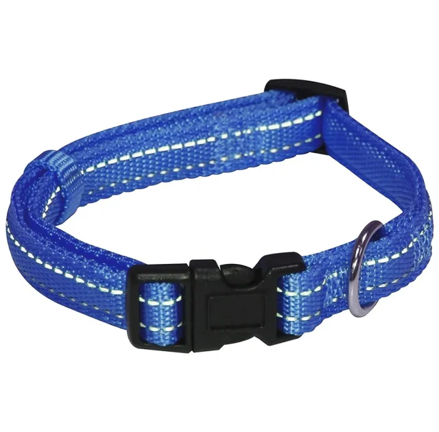 Ошейник Croci Soft Reflective для собак, светоотражающий, нейлон, синий, 30-45×1.5 см