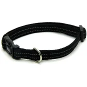 Ошейник Croci Soft Reflective для собак, светоотражающий, нейлон, черный, 35-55×2 см