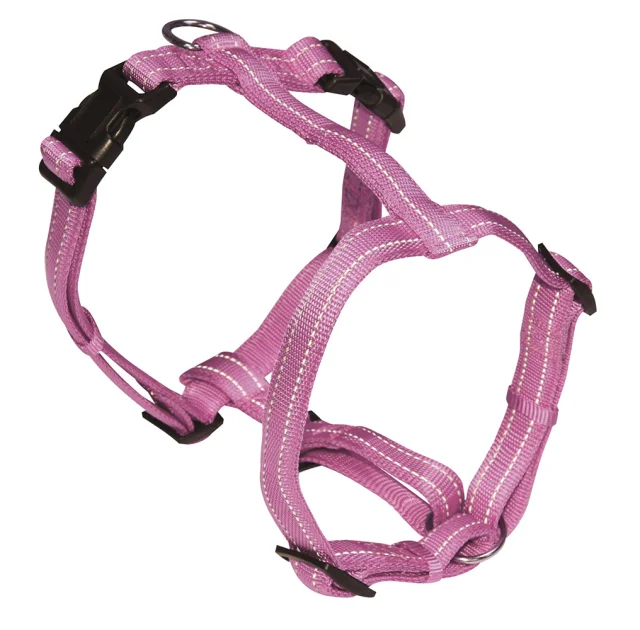 Шлея H-образная Croci Soft Reflective для собак, светоотражающая, нейлон, розовая, 2×50-65 см