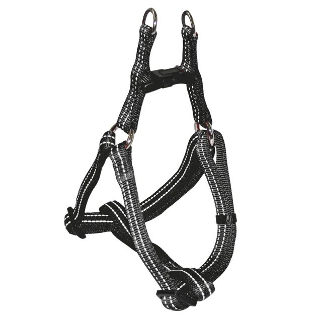 Шлея Croci Soft Reflective для собак, светоотражающая, нейлон, черная, 50-65×2 см