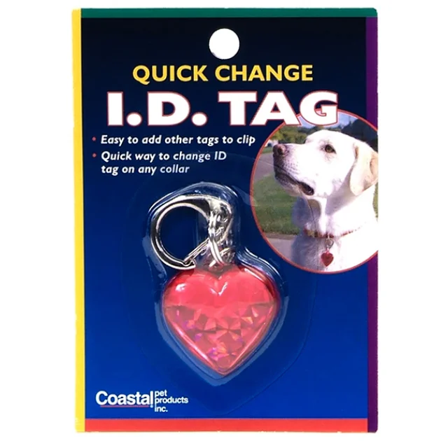 Брелок з адресніком Coastal ID Tag Heart, для кішок, червоний