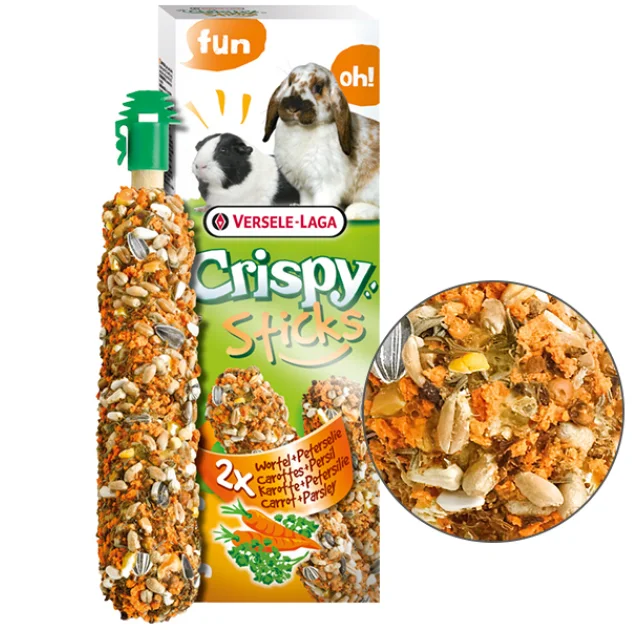 Корм Versele-Laga Crispy Sticks Carrot&Parsley для кроликов, морских свинок, 110 г