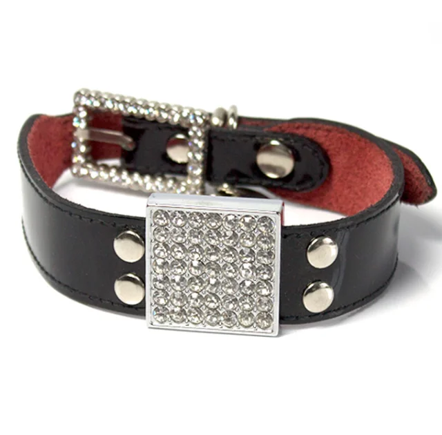 Ошейник Shiboo Jet Black для собак, черный, 2.5×40 см