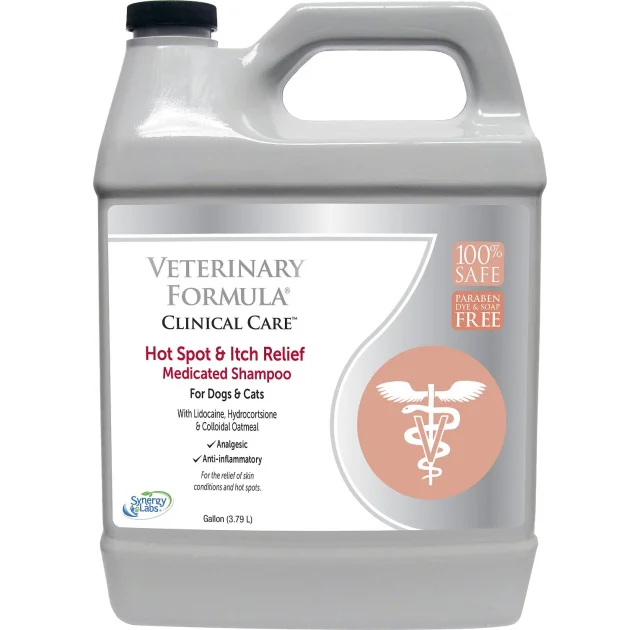 Шампунь Veterinary Formula Hot Spot & Itch Relief Medicated Shampoo, для собак і кішок, з лідокаїном, гідрокортизоном, 3.8 л