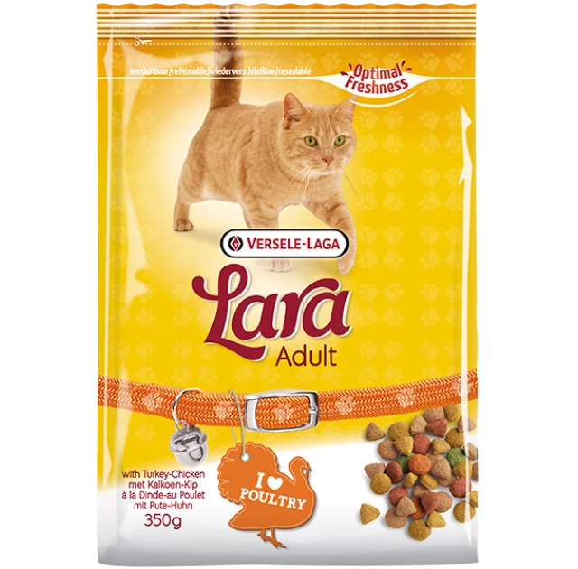 Сухий корм Lara Adult with Turkey & Chicken для кішок, з індичкою і куркою, 350 г