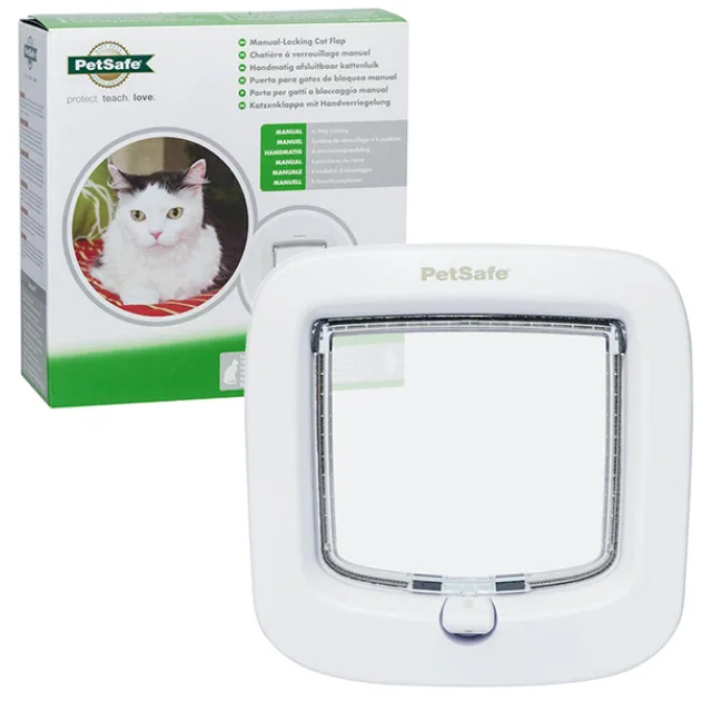 Дверцята з механічним замком PetSafe Staywell Manual-Locking Cat Flap для кішок, білий