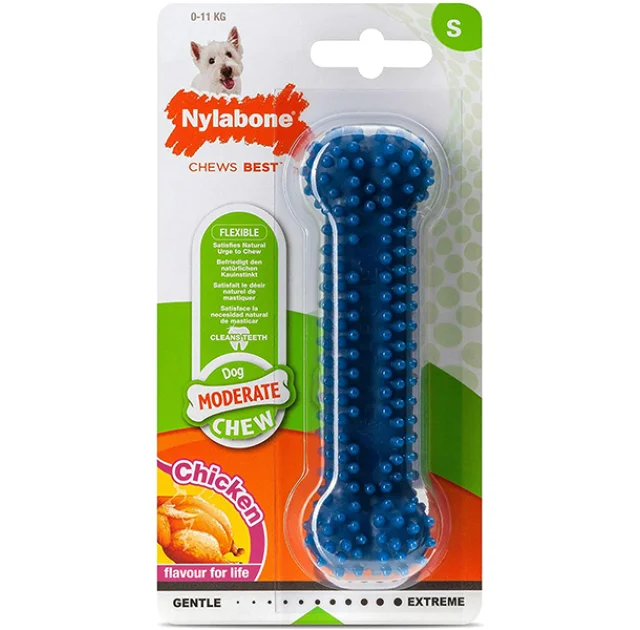 Іграшка кістка жувальна Nylabone Moderate Chew Dental Bone S, для собак до 11 кг