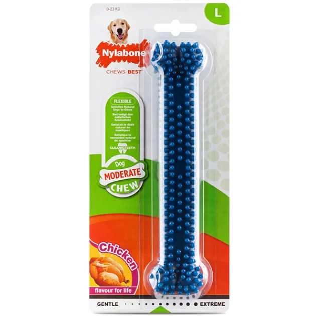 Іграшка кістка жувальна Nylabone Moderate Chew Dental Bone L, для собак до 23 кг