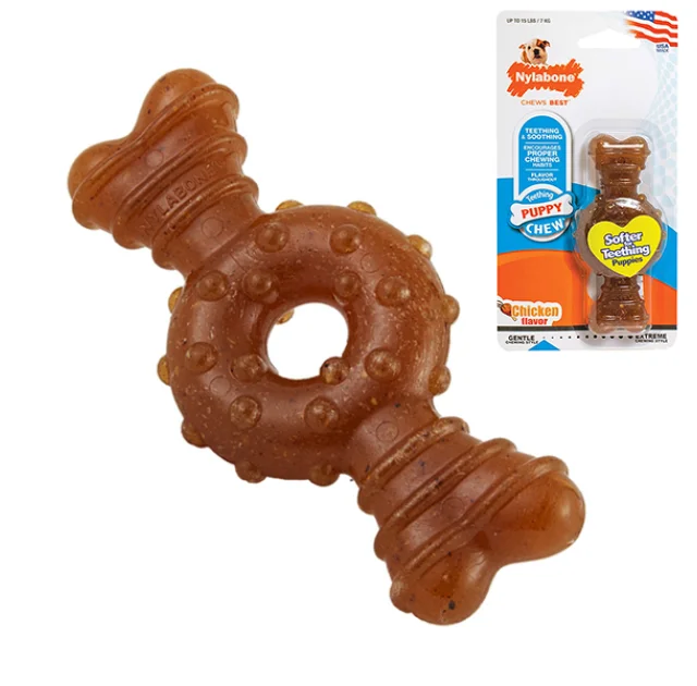 Игрушка жевательная Nylabone Puppy Chew Ring Bone XS, вкус курицы, для собак до 7 кг