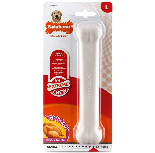 Игрушка Nylabone Extreme Chew Bone L, вкус курицы, для собак до 23 кг