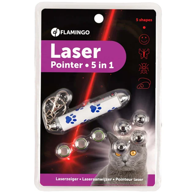 Игрушка Flamingo Laser Pointer 5-in-1 лазерная указка, для кошек