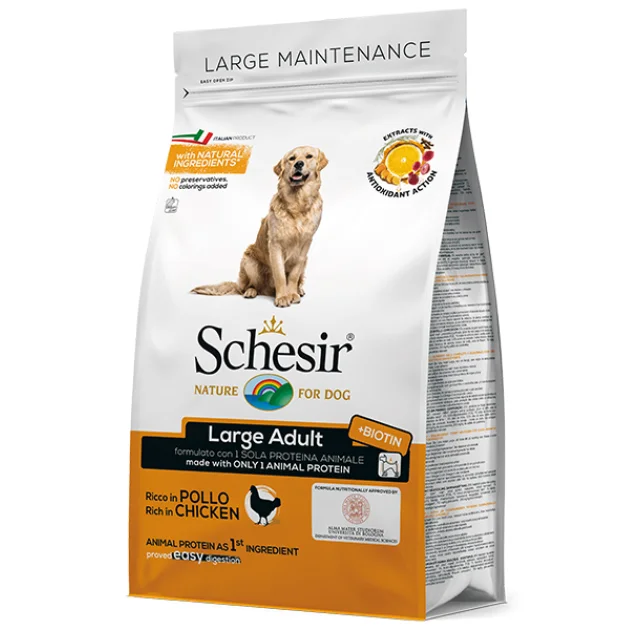 Сухий корм Schesir Dog Large Adult Chicken, з куркою, для собак великих порід, 3 кг