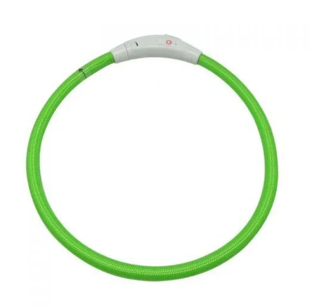 Ошейник светящийся Croci LED для собак, USB, силикон, салатовый, 70 см