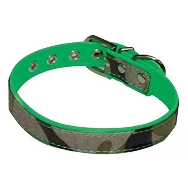 Ошейник Croci Fluo Camouflage для собак, экокожа/джинс, хаки, 26-40 см