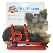 Шлея+поводок Croci Ladybird для собак, нейлон, красный, 19-31×0.8 см/0.8×120 см