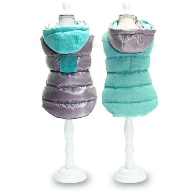 Куртка-жакет утеплений Croci Two Sides Grey для собак, зима, сірий, 45 см