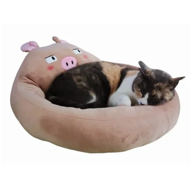 Лежак Croci Fluffy Doubt Pig для собак і котів, бежевий, 40×25 см