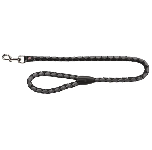 Повідець Trixie Cavo Lead для собак, плетений, круглий, розмір L-XL, 1 м/18 мм, чорний/графіт