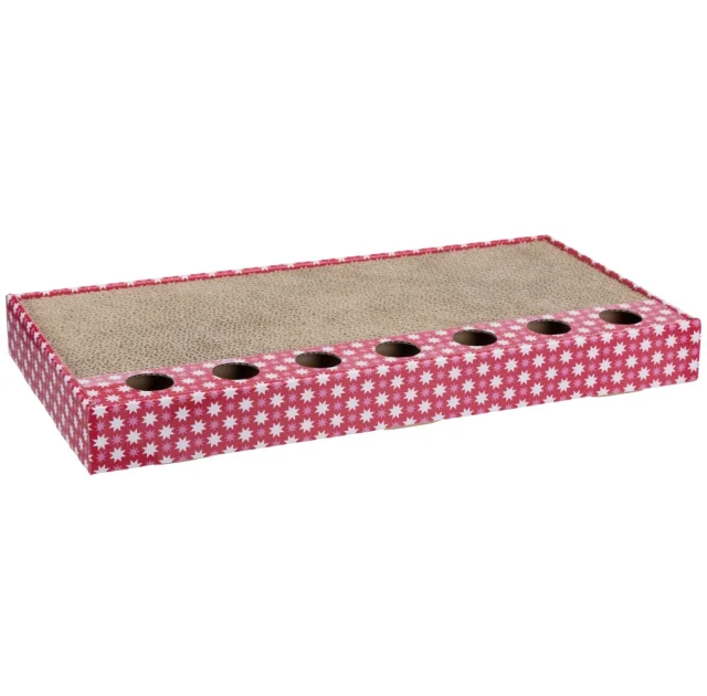 Драпак Trixie, для котів, з 2-ма м'ячиками всередині, картонний, 48×25 см, рожевий