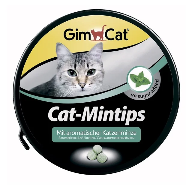 Лакомство GimCat Mint Tips в таблетках, для кошек, 330 шт