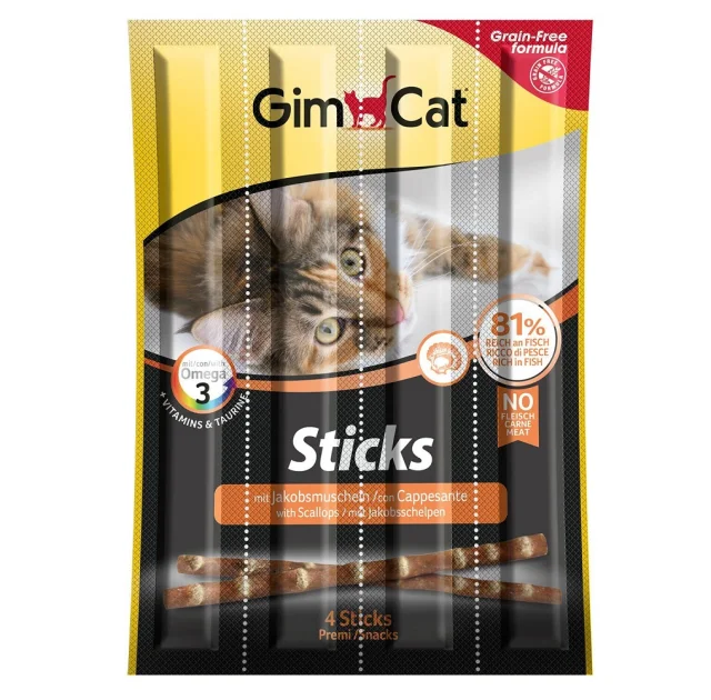 Ласощі GimCat Sticks, лосось, для кішок, 4 шт