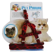 Набір нашийник з повідцем Croci Gatto Scottish для котів, нейлон, червоний, 23-33×1 см/120×1 см
