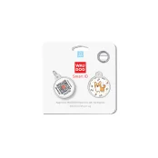 Адресник WAUDOG Smart ID с QR-паспортом, рисунок "Корги", диаметр 25 мм