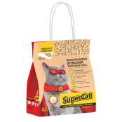 Древесный наполнитель SuperCat для туалета стандарт, 2.1 кг
