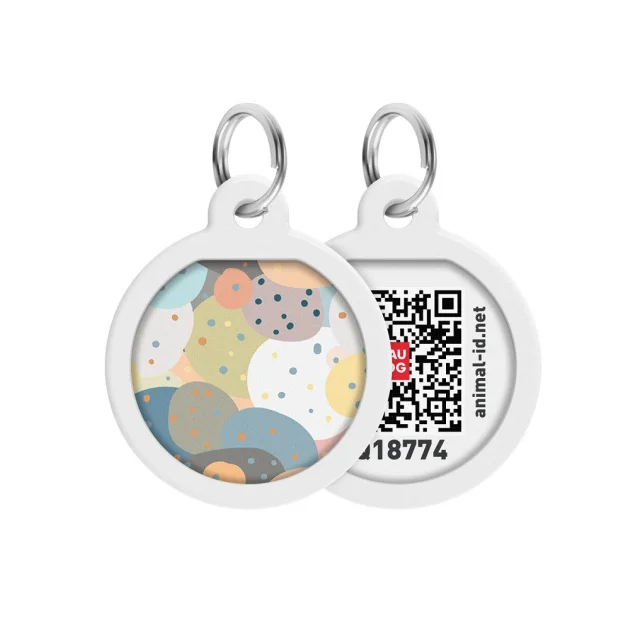Адресник WAUDOG Smart ID с QR-паспортом, рисунок "Абстракция", диаметр 25 мм