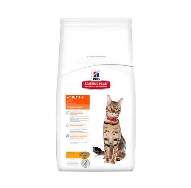 Сухой корм Hill's Science Plan Feline Adult Optimal Care для кошек, с курицей, 2 кг