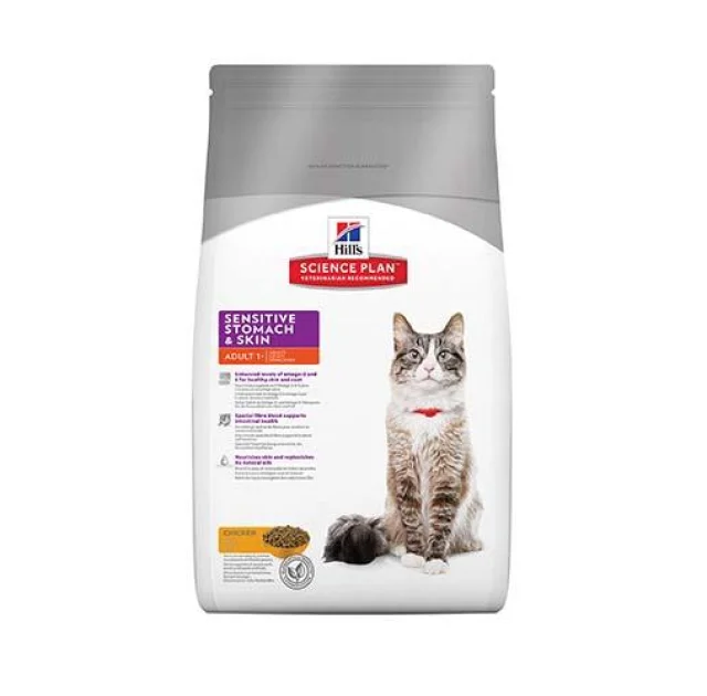 Сухий корм Hill's Science Plan Feline Adult Sensitive Stomach & Skin для котів, з куркою, 400 г