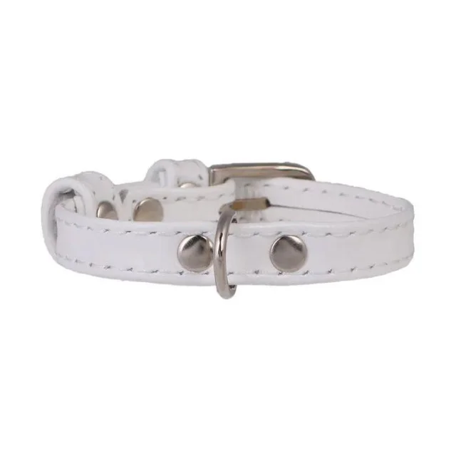 Ошейник Brilliance без украшений, для щенков и мелких собак, ширина 9 мм, длина 18-21 см, белый