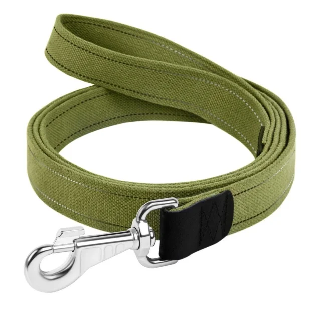 Поводок Брезент х/б тесьма со светоотражающей нитью для собак 35 мм, 150 см