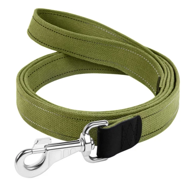 Повідець Брезент х / б тасьма зі світловідбиваючої ниткою для собак 35 мм, 500 см