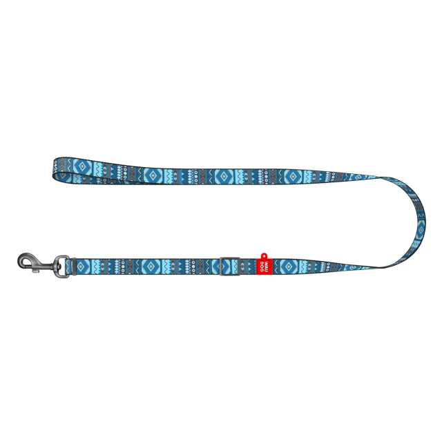 Поводок WAUDOG Nylon для собак, Этно синий, ширина 20 мм, длинна 152-183 см
