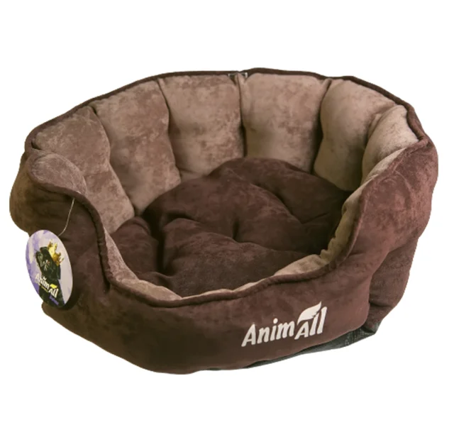 Лежак AnimAll Royal Velours Chocolate для котів і собак, 53×47×21 см