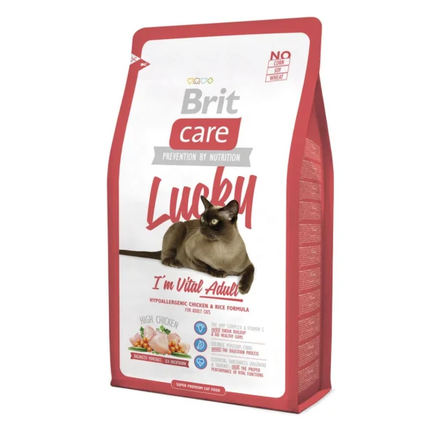 Сухий корм Brit Care Cat Lucky I am Vital Adult, для дорослих котів, 2 кг