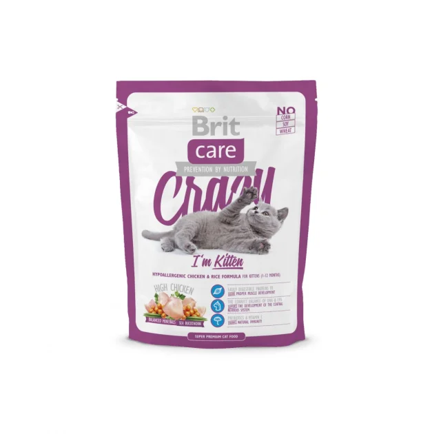 Сухой корм Brit Care Cat Crazy I am Kitten, для котят (1-12 месяцев), 0.4 кг