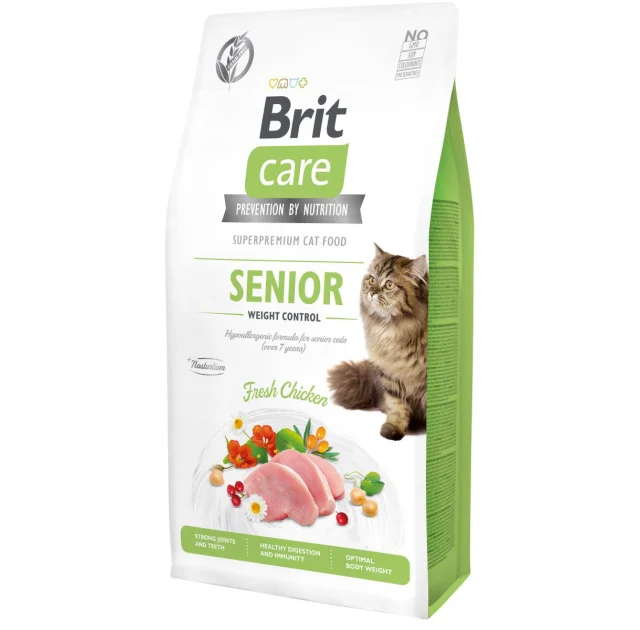 Сухий корм Brit Care Cat GF Senior Weight Control, для дорослих котів, 7 кг