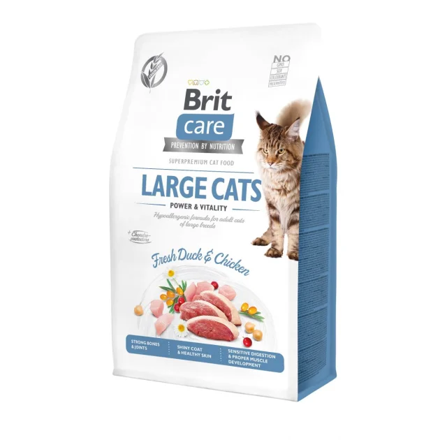 Сухой корм Brit Care Cat GF Large cats Power & Vitality, для кошек крупных пород, 0.4 кг