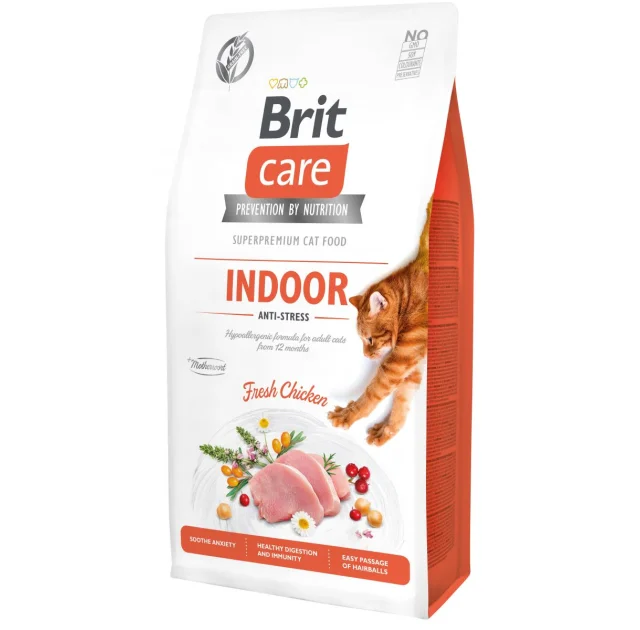 Сухий корм Brit Care Cat GF Indoor Anti-stress, для кішок, 7 кг