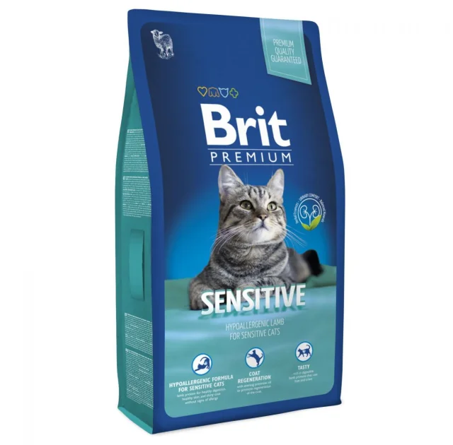 Сухий корм Brit Premium Cat Sensitive, для кішок з чутливим травленням, 8 кг