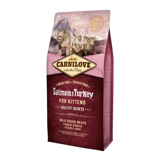 Сухой корм Carnilove Cat Kitten, для котят, с индейкой и лососем, 6 кг
