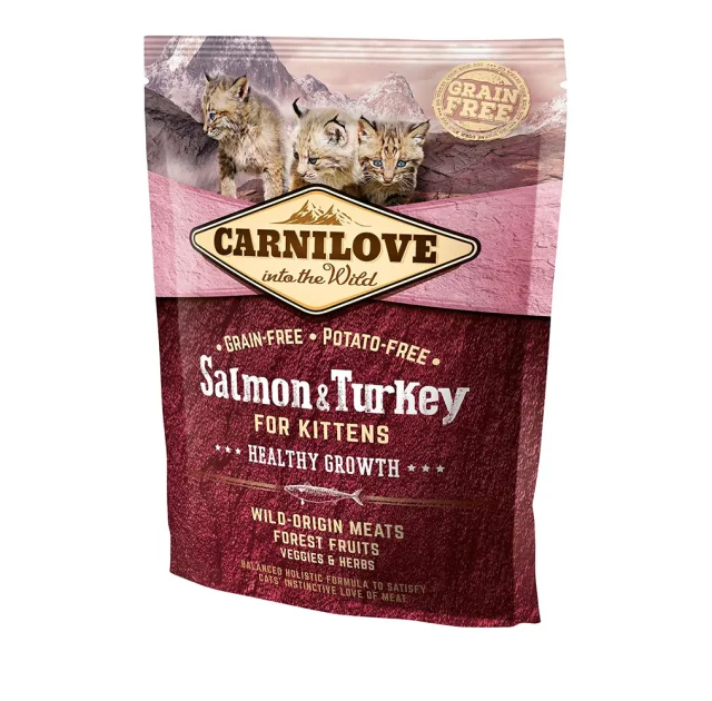 Сухой корм Carnilove Cat Kitten, для котят, с индейкой и лососем, 0.4 кг